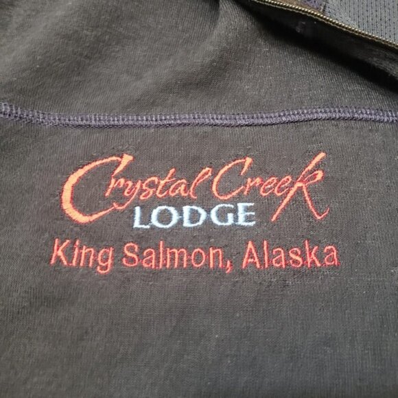 Orvis Sweatshirt Mens Medium Black Quarter Zip Trout Bum Long Sleeve Branded - Picture 3 of 5